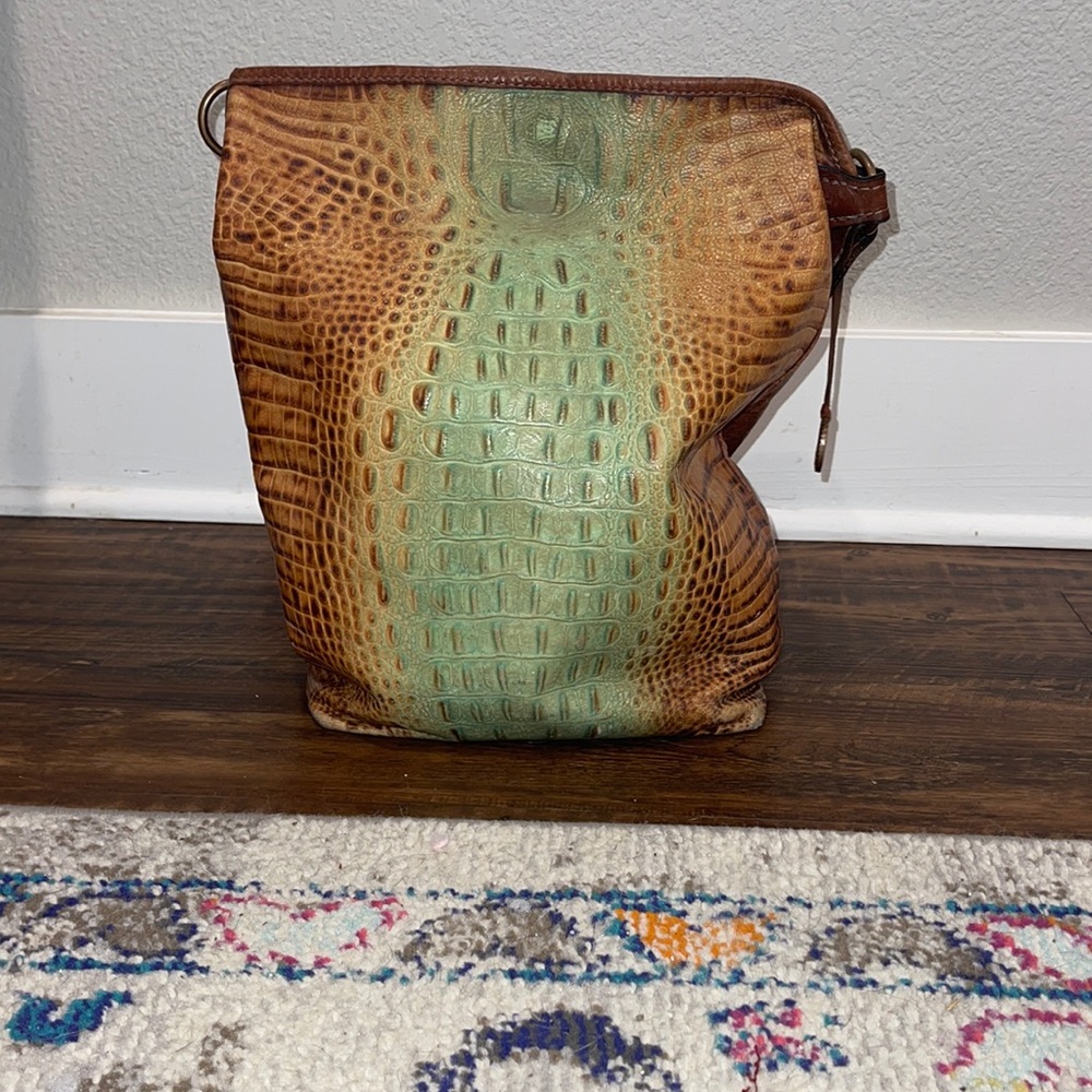 Double J brown and turquoise leather purse